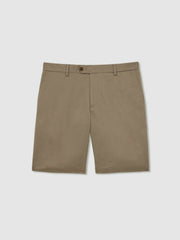 Oe Hampton Cotton Chino Shorts with Stretch Taupe | Mens