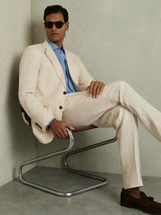 Slim-Fit Single Breasted Linen Blazer Stone | Mens