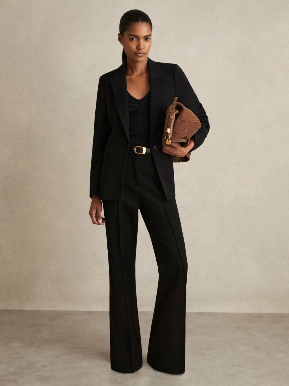 Petite Flared Suit Trousers Black | Womens