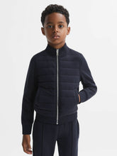 3-9 yrs Funnel Neck Quilted Hybrid Jacket Navy | Children