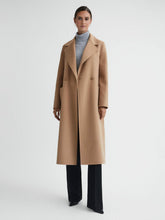 Long Wool Blend Blindseam Coat Camel | Womens