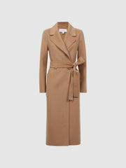 Long Wool Blend Blindseam Coat Camel | Womens