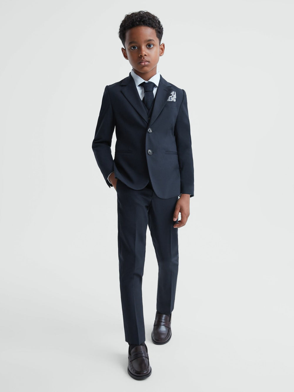 3-9 yrs Wool Blend Adjustable Trousers Navy | Children