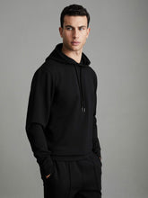 Interlock Jersey Drawstring Hoodie Black | Mens