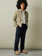 9-13 yrs Striped Linen Cutaway Collar Shirt White | Children