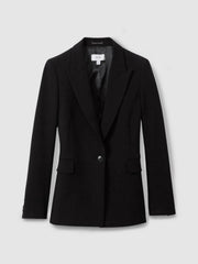 Petite Tailored Single Breasted Suit Blazer Black | Womens