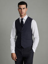 Modern Fit Wool Blend Waistcoat Navy | Mens