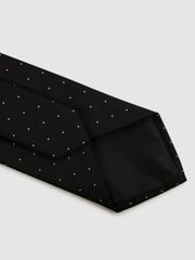 Polka Dot Silk Tie Black | Mens