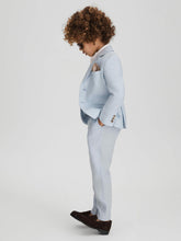 9-13 yrs Slim Fit Linen Adjustable Trousers Soft Blue | Children