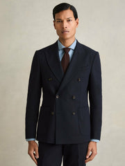 Double Breasted Suit Blazer Slim Fit Navy | Mens
