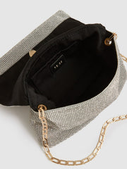 Embellished Chainmail Shoulder Bag Silver | Womens