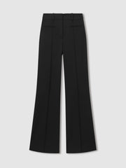 Petite High Rise Flared Trousers Black | Womens