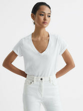 Cotton-Jersey V-Neck T-Shirt White | Womens