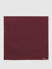 Polka Dot Silk Pocket Square Burgundy | Mens