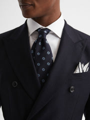 Polka Dot Silk Pocket Square White | Mens