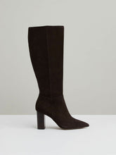 Block Heel Knee High Boots Chocolate | Womens