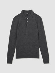 Merino Wool Polo Shirt Derby Grey Marl | Mens