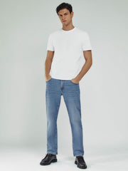 Straight-Leg Jeans Mid Blue Wash | Mens
