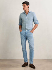 Cotton-Stretch Slim-Fit Jeans Light Blue Wash | Mens