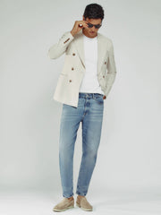 Relaxed-Fit Cropped Jeans Light Blue Wash | Mens