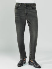 Relaxed-Fit Cropped Jeans Washed Black | Mens