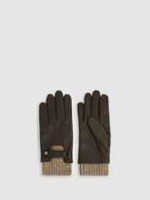Leather Ribbed-Cuff Gloves Dark Brown | Mens