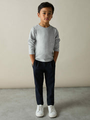 9-13 yrs Cotton Jersey Long Sleeve T-Shirts 3 Pack White/Soft Grey/Navy | Children