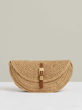 Raffia Half-Moon Clutch Bag Natural | Womens