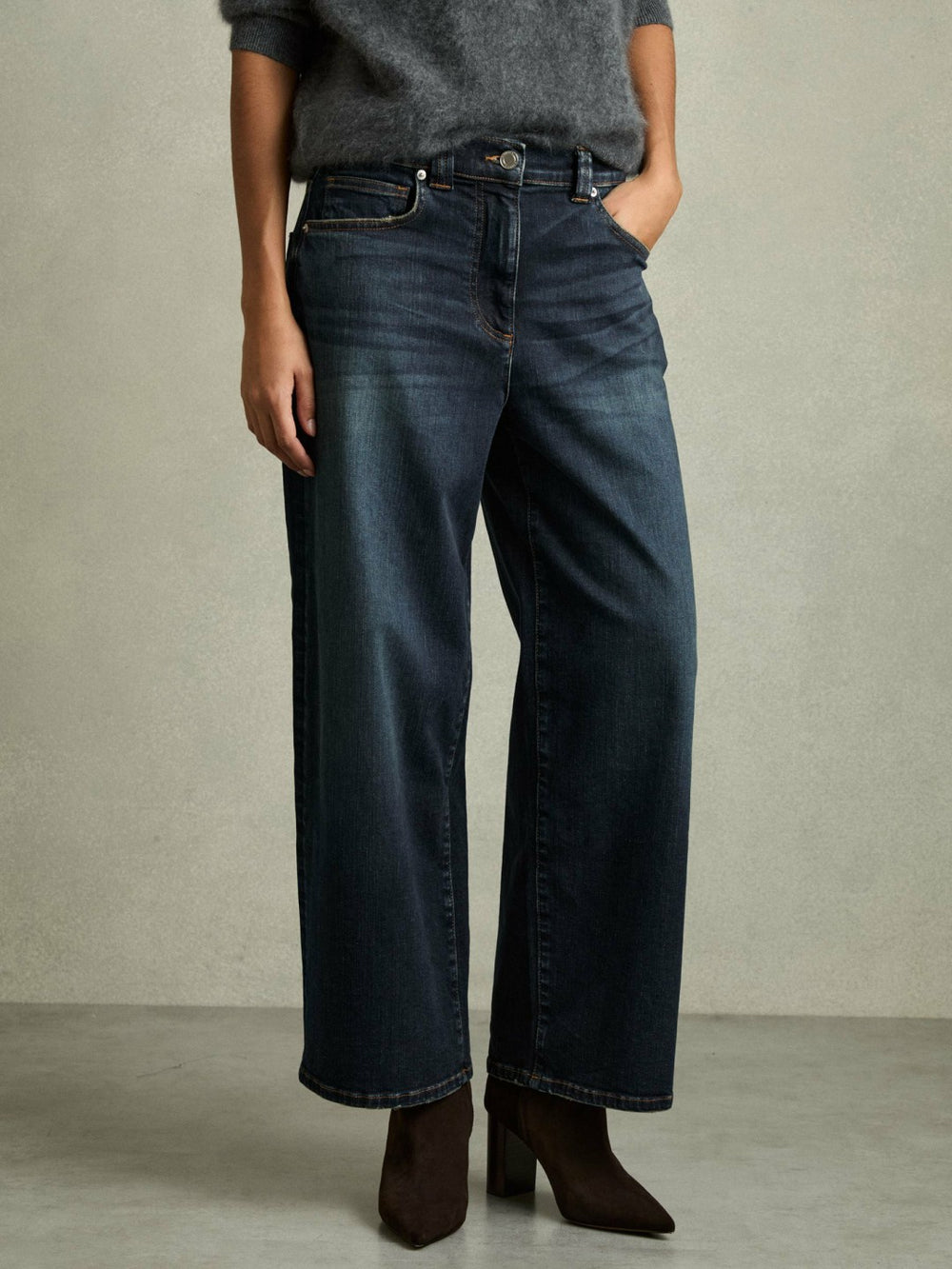 Petite Denim Culotte Jeans Dark Blue | Womens