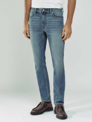 Cotton-Stretch Slim-Fit Jeans Washed Indigo Green Cast | Mens