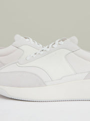 Leather Suede Running Trainers White | Mens