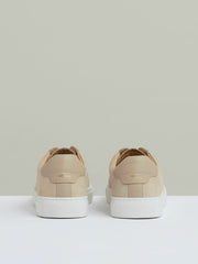 Nubuck Leather Low-Top Trainers Ecru | Mens
