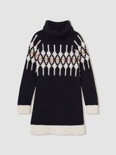 13-14 yrs Wool-Blend Fair Isle Roll-Neck Dress Navy | Children
