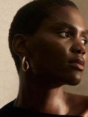 Wave Hoop Earrings Gold | Womens