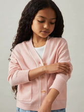 9-13 yrs Wool-Blend Tipped Cardigan Pink | Children