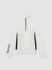 9-13 yrs Funnel-Neck Base-Layer Top White/Black | Children