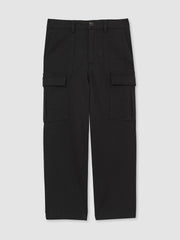 3-9 yrs 100% Cotton Straight Leg Cargo Trousers Black | Children