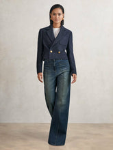 Petite Patch-Pocket Flared Jeans Mid Blue | Womens