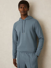 Interlock Jersey Drawstring Hoodie Airforce Blue | Mens