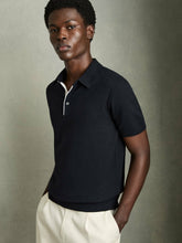 Contrast-Placket Polo Shirt With Cotton Navy | Mens