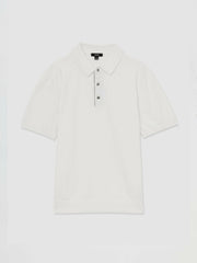 Contrast-Placket Polo Shirt With Cotton White | Mens