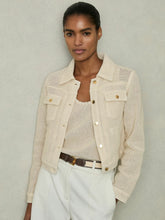 Cotton-Blend Textured Trucker Jacket Neutral | Womens