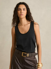 Silk-Front Cami Top Black | Womens