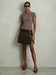 Stretch-Cotton Crew-Neck T-Shirt Mink | Womens