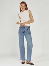 Petite Mid-Rise Straight-Leg Jeans Light Blue | Womens