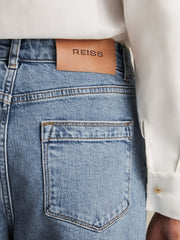 Petite Mid-Rise Straight-Leg Jeans Light Blue | Womens