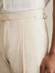 Cotton-Blend Tapered Trousers Stone | Mens
