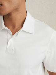 Cotton Short-Sleeve Polo Shirt White | Mens