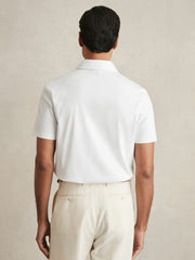 Cotton Short-Sleeve Polo Shirt White | Mens