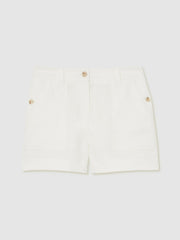 Linen Shorts White | Womens
